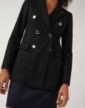 Black double-breasted jacket in cashmere 4
