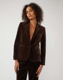 Short jacket in brown velvet 1