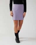 Straight mini skirt in lilac wool 2