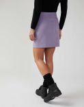 Straight mini skirt in lilac wool 3