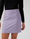 Straight mini skirt in lilac wool 4