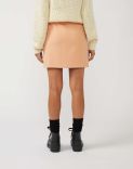 Straight mini skirt in a pink wool blend 3