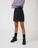 Blue woollen mini skirt with size-zip closure 1