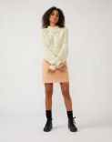 Chunky-knit sweater in white wool 2