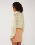Chunky-knit sweater in white wool 3