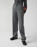Classic-looking pinstripe trousers 1
