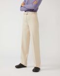 Straight belted trousers in a wool blend  1