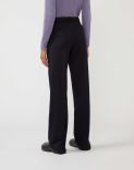 Blue trousers in stretchy panama wool 3