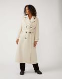 Belted wool trench coat in a natural hue 1
