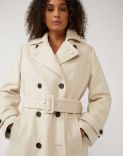 Belted wool trench coat in a natural hue 2