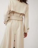 Belted wool trench coat in a natural hue 3