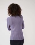 Cropped cardigan in lilac baby alpaca 3