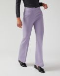 Bell-bottom trousers in cool lilac wool 1