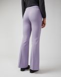 Bell-bottom trousers in cool lilac wool 3