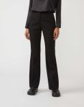 Bell-bottom trousers in cool black wool 1