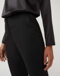 Bell-bottom trousers in cool black wool 4