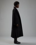 Cappotto monopetto in panno di lana nero  4