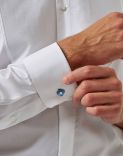 Blue and white mother-of-pearl cufflinks 3