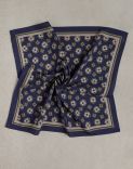 Silk and cotton scarf with logo 2