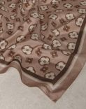 Silk and cotton scarf with flower print 2