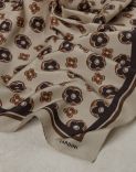 Silk and cotton scarf with a flower design 3