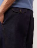 Pantalone blu in lino effetto twill - Denim 01 5