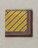 Yellow pocket square with a diagonal print 2