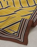 Yellow pocket square with a diagonal print 3
