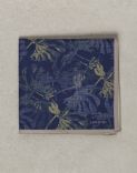 Blue pocket square with a contrasting exotic print 2