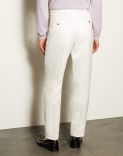 Pantalone bianco in drill di lino 4