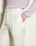 Pantalone bianco in drill di lino 5