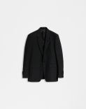 Black single-breasted Attitude blazer made of wool and mohair 1