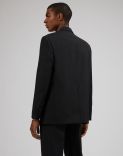 Black single-breasted Attitude blazer made of wool and mohair 4