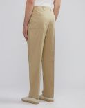 Pantalone beige in satin stretch di cotone 4