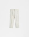 Beige stretch cotton drill trousers 1