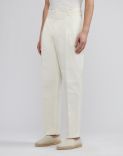 Beige stretch cotton drill trousers 2