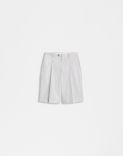 White stretch satin cotton comfortable short Bermuda shorts 1