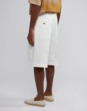 White stretch satin cotton comfortable short Bermuda shorts 5
