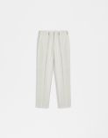 Cream pleatless trousers 1