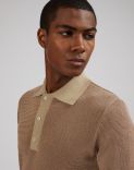 Two-tone polo shirt with a jacquard knit 5