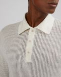 White polo shirt with an openwork knit 5