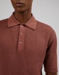 Red polo shirt with an openwork knit 5