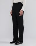 Pantalone nero Attitude in viscosa di lana e seta 2
