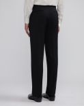 Pantalone nero Attitude in viscosa di lana e seta 4