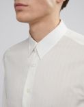 Camicia bianca con collo italiano in voile 5