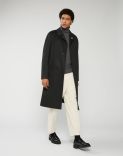 Oversized coat in camel-brown wool 1