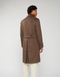 Double-breasted Ulster coat in brown beaver-effect cashmere 3