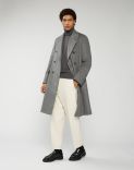 Double-breasted Ulster coat with martingale in black cashmere 2