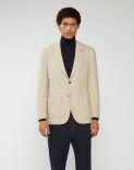 Cream-and-beige jacket in cashmere and silk - Supersoft  1