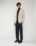 Cream-and-beige jacket in cashmere and silk - Supersoft  2